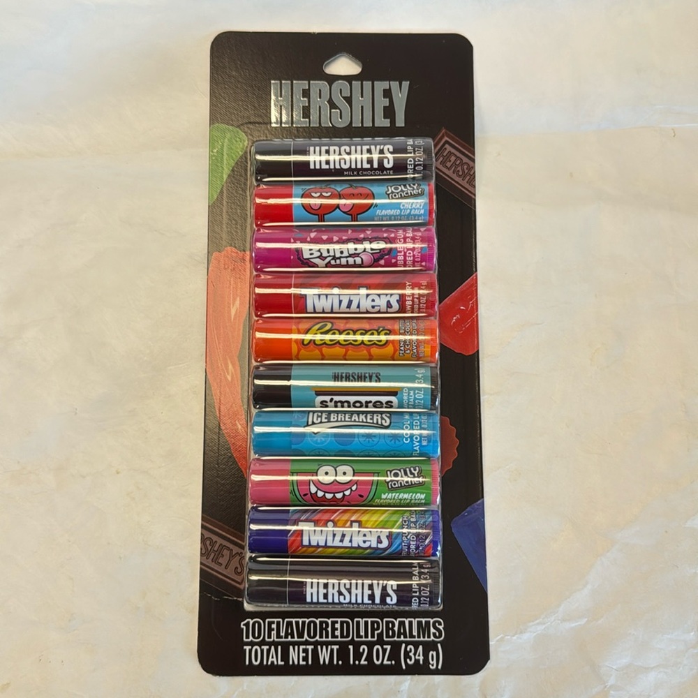 TASTE BEAUTY HERSEY 10p Lip Balm Set Jolly Rancher Twizzlers S’Mores Reese’s NIP